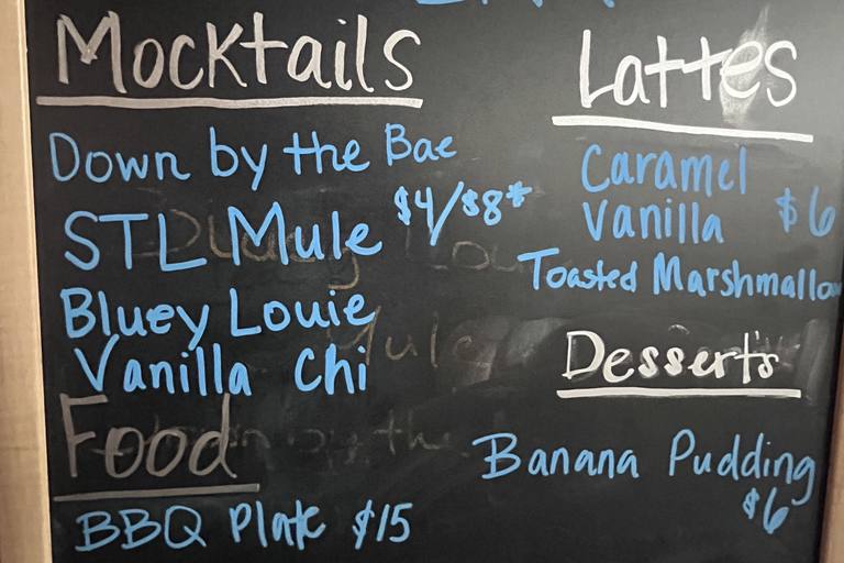 The Eden 314 chalkboard drink menu.